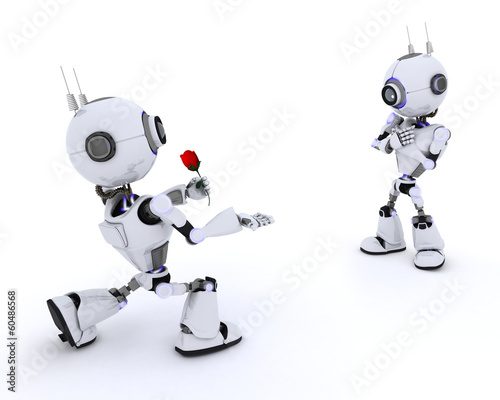 Illustration: Robot with Rose Robot with Rose