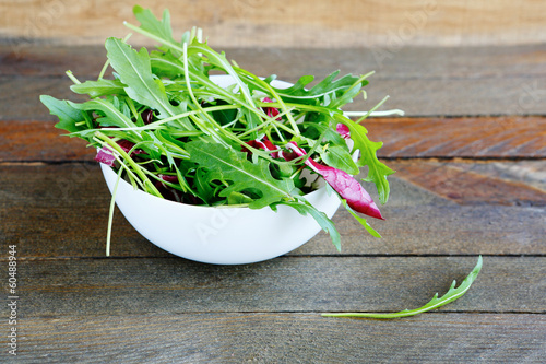 Photo: fresh rocket salad salad with radicchio fresh rocket salad salad with radicchio