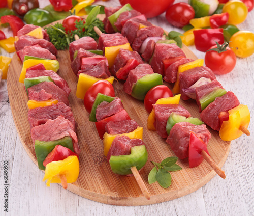 Photo: raw beef skewers raw beef skewers