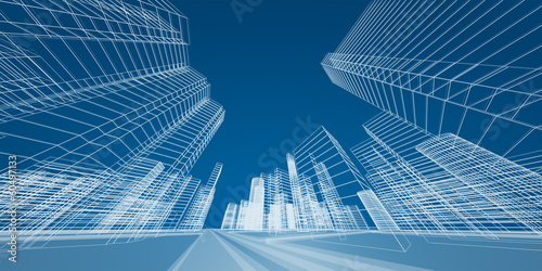Illustration: City. 3d render image City. 3d render image