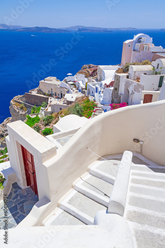 Photo: White architecture of Oia town on Santorini island, Greece White architecture of Oia town on Santorini island, Greece