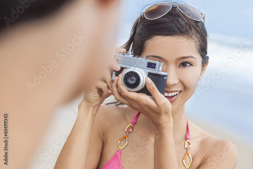 Photo: Asian Chinese Woman Girl With Retro Camera Asian Chinese Woman Girl With Retro Camera