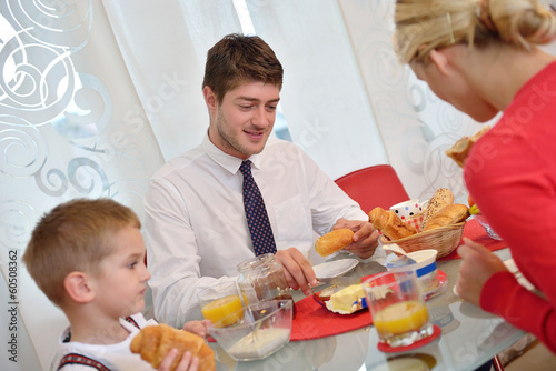 Photo: family have healthy breakfast at home family have healthy breakfast at home