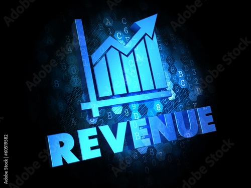 Illustration: Revenue Concept on Dark Digital Background. Revenue Concept on Dark Digital Background.