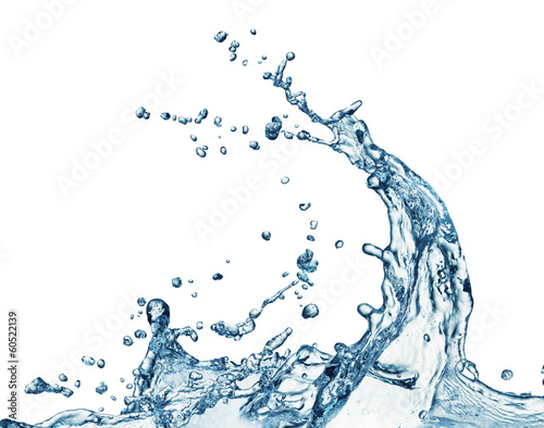 Fototapeta blue water splash isolated