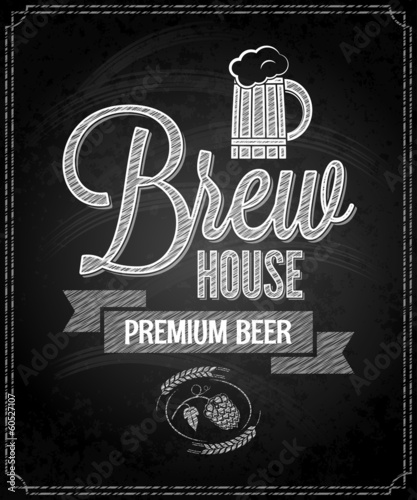 Vector: beer menu design house chalkboard background beer menu design house chalkboard background