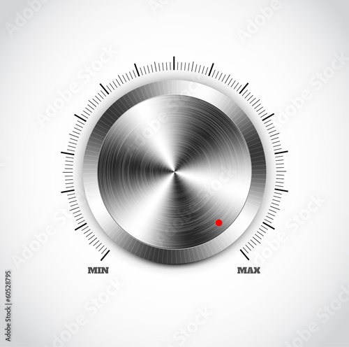 Vector: Realistic metal button with circular processing Realistic metal button with circular processing