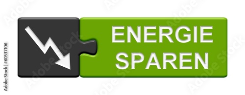 Illustration: Puzzle-Button grau grün: Energie sparen Puzzle-Button grau grün: Energie sparen