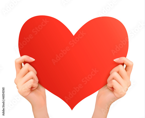 Vector: Two hands holding red heart. Vector Two hands holding red heart. Vector