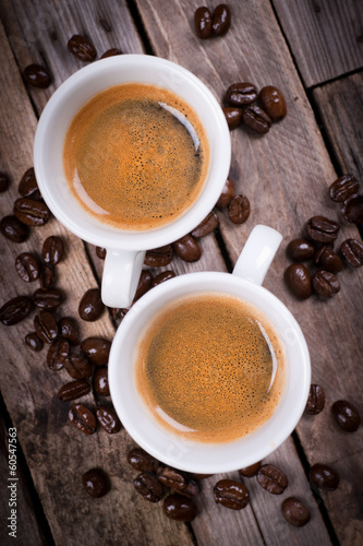 Photo: Espresso on wooden ground Espresso on wooden ground
