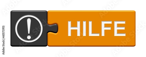 Illustration: Puzzle-Button grau orange: Hilfe Puzzle-Button grau orange: Hilfe