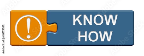 Illustration: Puzzle-Button orange blau: Know How Puzzle-Button orange blau: Know How