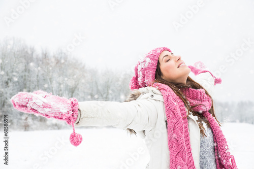 Photo: Winter ferien Frau schnee Winter ferien Frau schnee