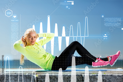 Photo: woman doing sports outdoors woman doing sports outdoors