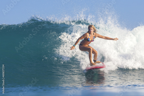 Photo: Surfing a wave Surfing a wave