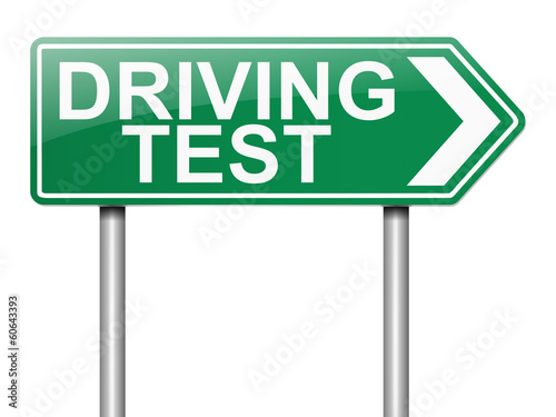 Illustration: Driving test concept. Driving test concept.