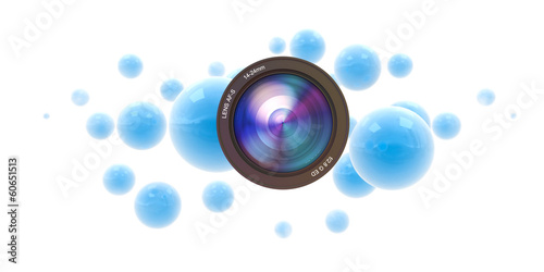 Illustration: Photographic blue spheres Photographic blue spheres