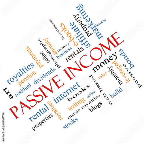 Illustration: Passive Income Word Cloud Concept angled Passive Income Word Cloud Concept angled