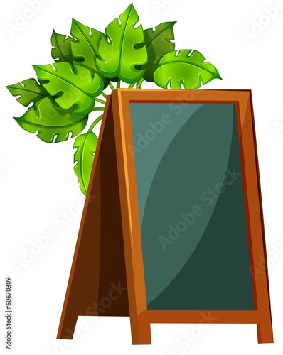 Vector: An empty menu board with plants An empty menu board with plants