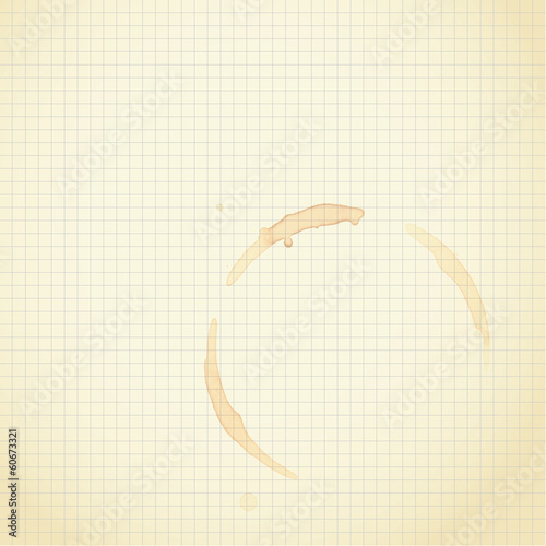 Illustration: kaffeefleck auf karopapier kaffeefleck auf karopapier