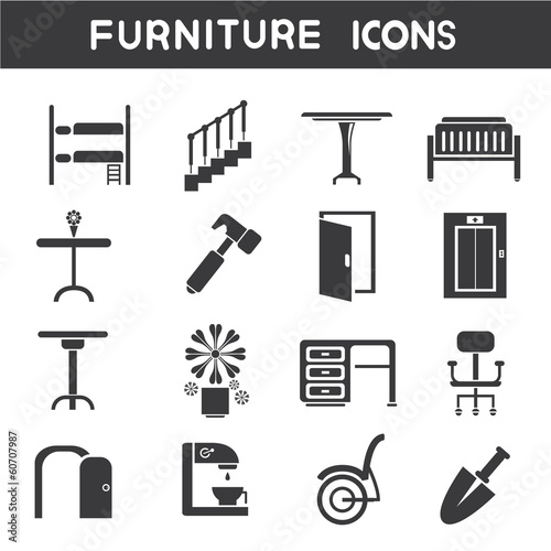 Vector: home furniture icons home furniture icons
