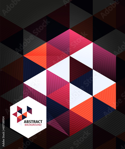 Vector: Purple mosaic triangle business template Purple mosaic triangle business template