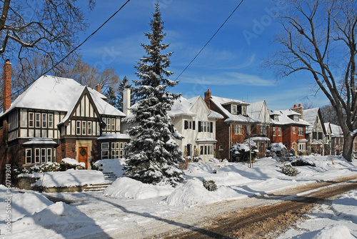 Photo: suburban houses in winter suburban houses in winter