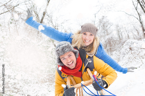Photo: happy winter couple happy winter couple
