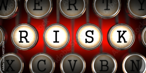 Illustration: Risk on Old Typewriter's Keys. Risk on Old Typewriter's Keys.
