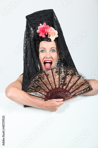 Photo: Woman with mantilla Woman with mantilla