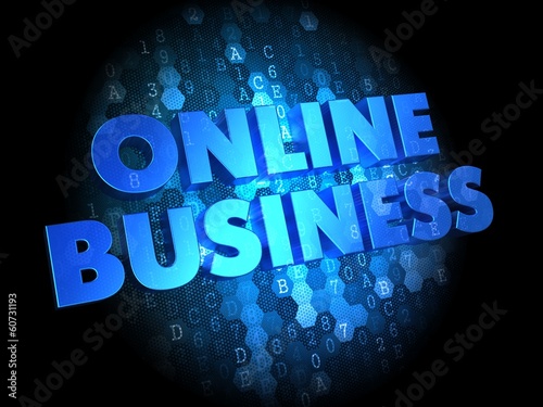 Illustration: Online Business on Dark Digital Background. Online Business on Dark Digital Background.