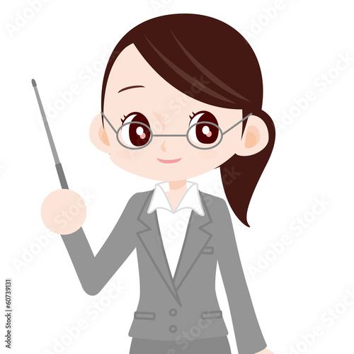 Illustration: 指示棒をもった美人教師 指示棒をもった美人教師