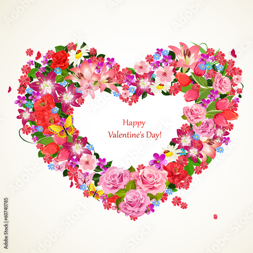 Vector: Heart of beauty floral for you design Heart of beauty floral for you design