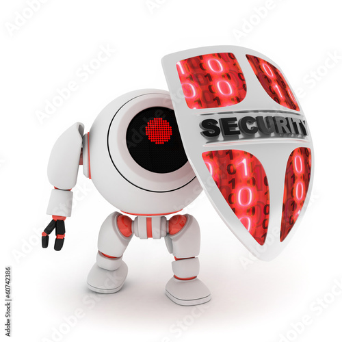 Illustration: Robot and shield Robot and shield