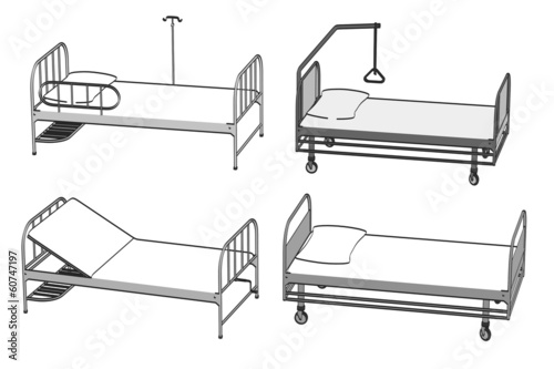 Illustration: cartoon image of hospital beds cartoon image of hospital beds