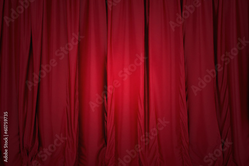 Illustration: Red closed the curtain, lit by a spotlight Red closed the curtain, lit by a spotlight