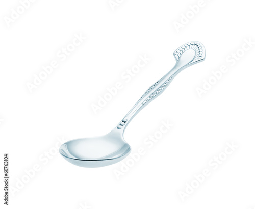 Photo: Silver tablespoon isolated on white background Silver tablespoon isolated on white background