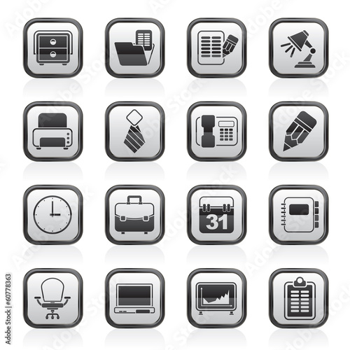 Vector: Business and office equipment icons - vector icon set Business and office equipment icons - vector icon set