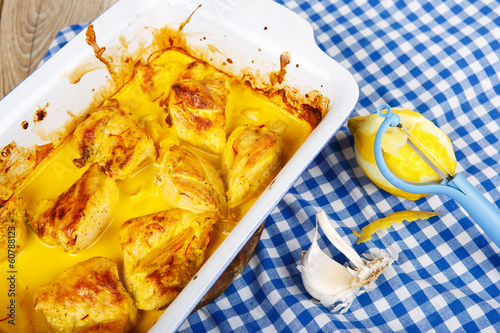 Photo: Delicious hot curry chicken with garlic Delicious hot curry chicken with garlic