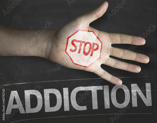 Photo: Creative composition with the message Stop Addiction Creative composition with the message Stop Addiction