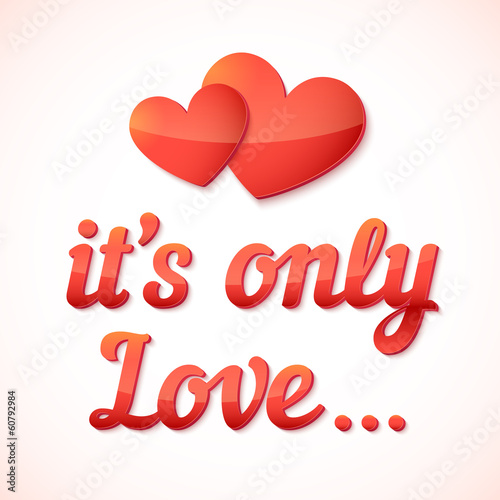 Vector: Realistic vector love sign with shadow Realistic vector love sign with shadow