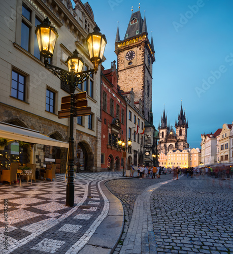 Photo: Old Market Square in Prague in the evening Old Market Square in Prague in the evening