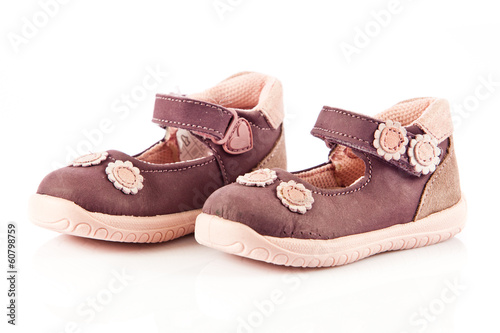 Photo: girl shoes isolated on white. girl shoes isolated on white.
