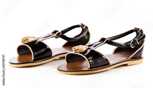 Photo: girl shoes isolated on white. girl shoes isolated on white.