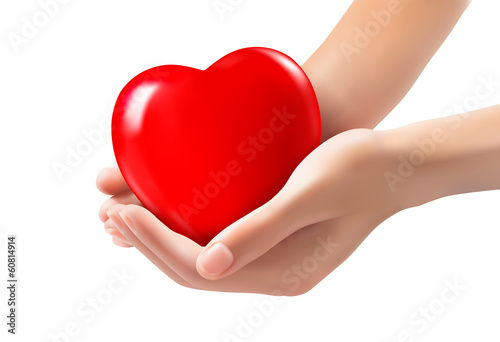 Vector: Hands holding a red heart. Vector Hands holding a red heart. Vector