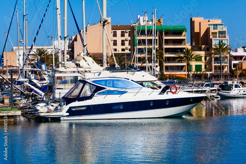 Photo: Yachts and boats anchored at a marina. Sailing Boats Yachts and boats anchored at a marina. Sailing Boats
