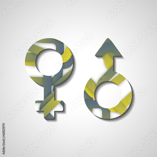 Vector: Male and female gender symbols, style illustration Male and female gender symbols, style illustration