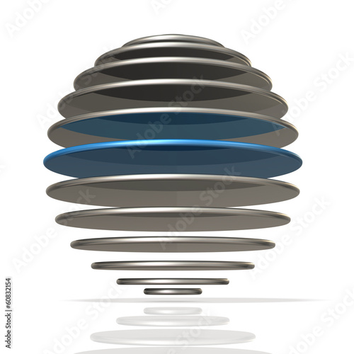 Illustration: Metallic earth that are stacked Metallic earth that are stacked