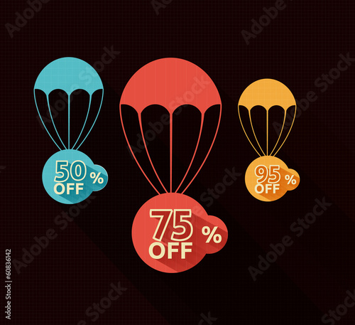 Vector: Discount parachute set Discount parachute set
