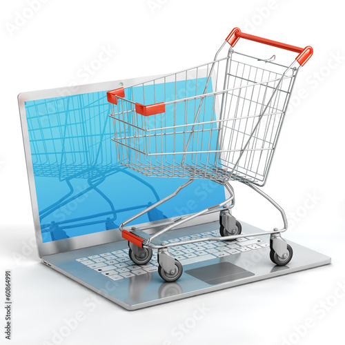 Photo: Shopping chart on notebook isolated Shopping chart on notebook isolated